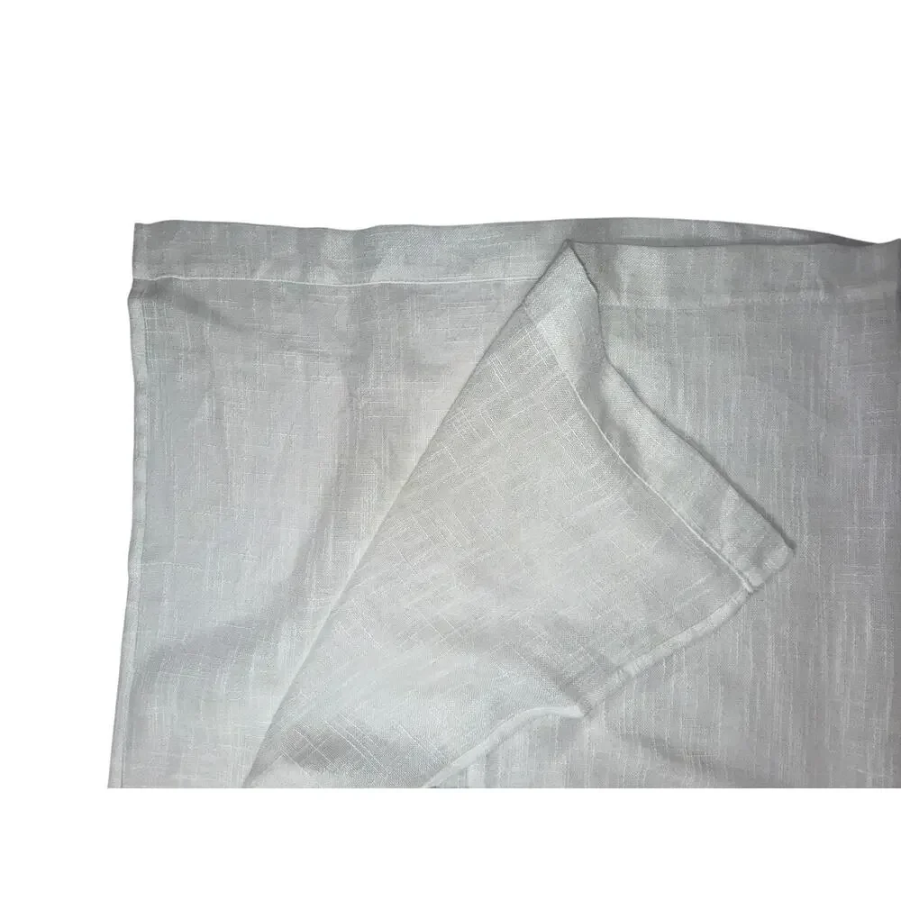 Set of 4 Vintage Linen Look Curtains Drapes Panels Solid White 38 Short